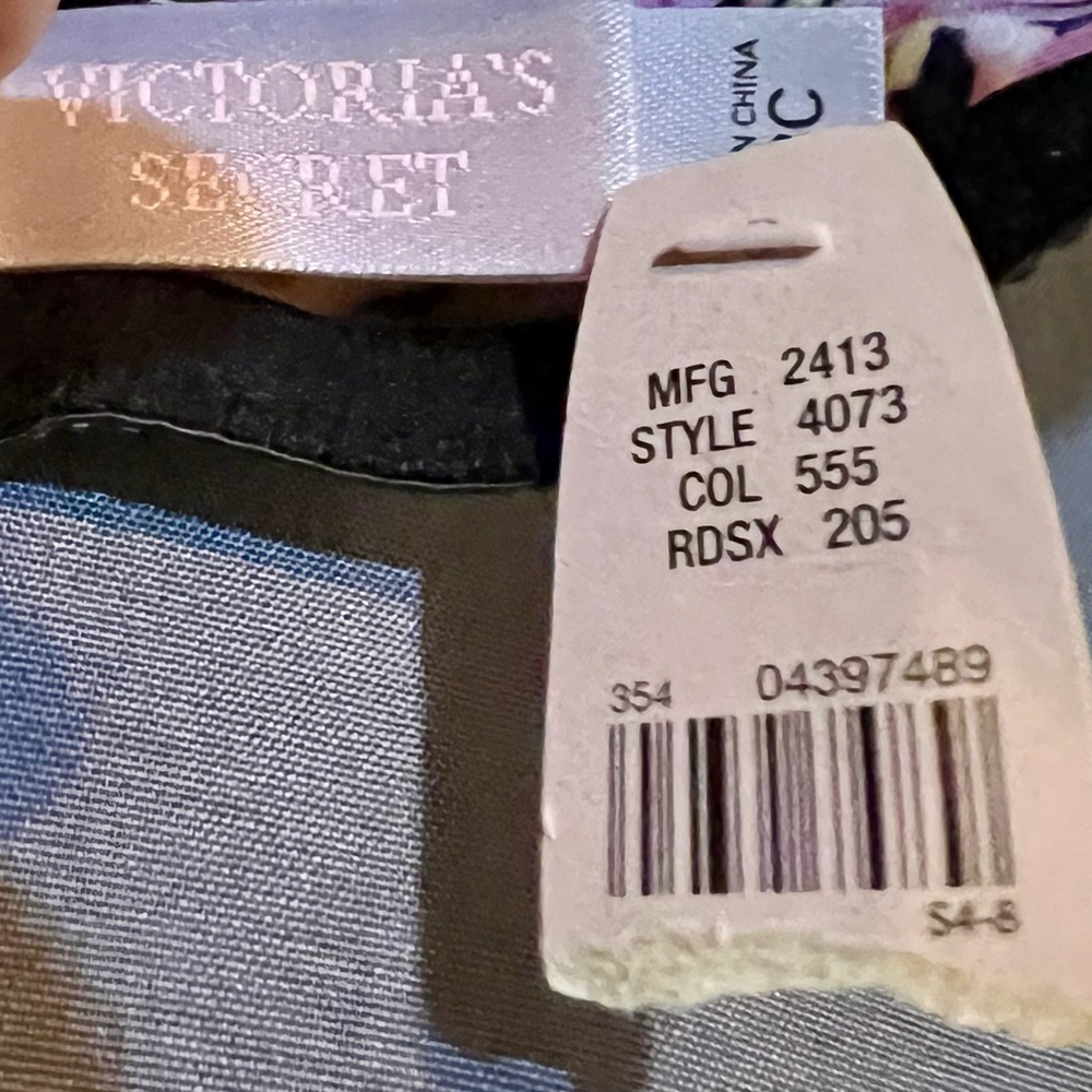 Victoria's Secret Black Bra with Pink Floral Accents - Picture 2 of 2